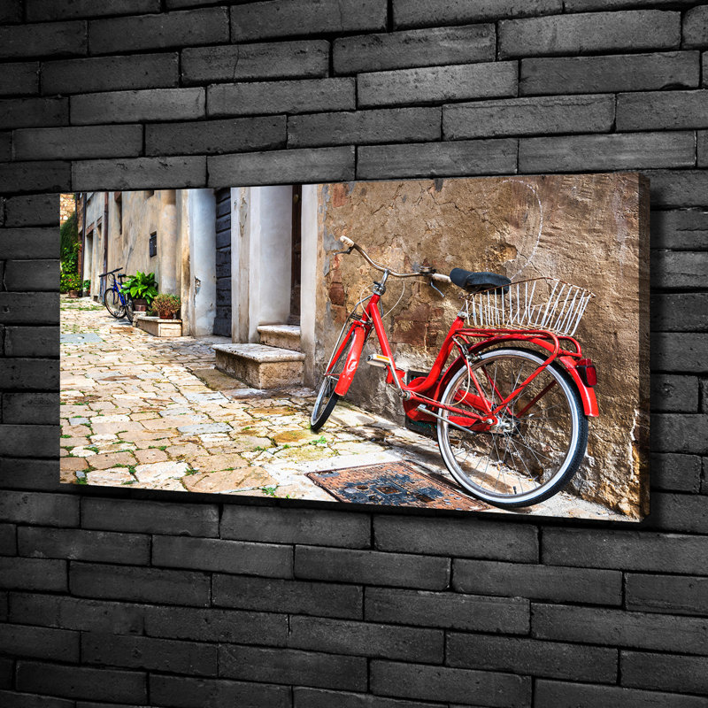 Red Bicycle - No Frame Print on Canvas