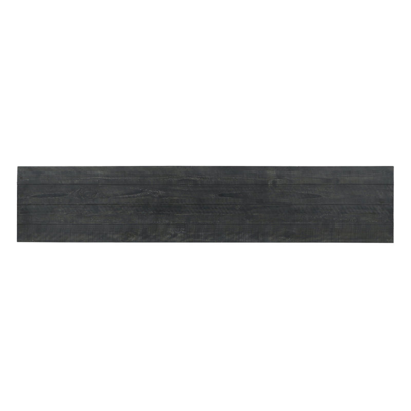 Larson 90" Glass Reclaimed Pine Wood Sideboard, Black