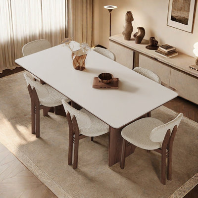 Retro minimalist rectangular dining table set