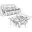 Fauteuil inclinable et rembourré 2 pièces de qualité grise Performance Grey Performance