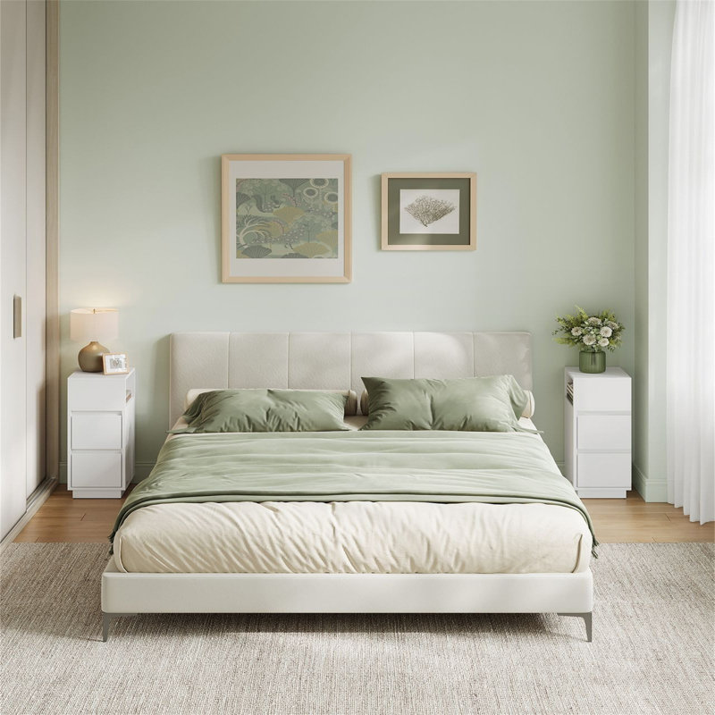 25cm W Bedside Table, White