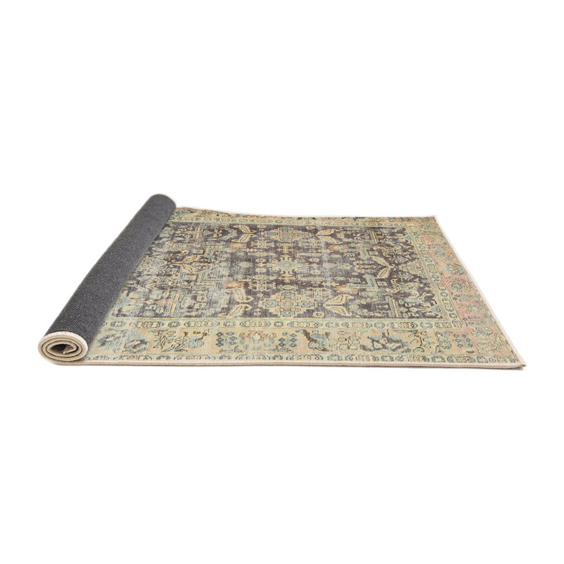 Tapis beige traditionnel/brun clair/rouge Ilano, Rond 4 pi