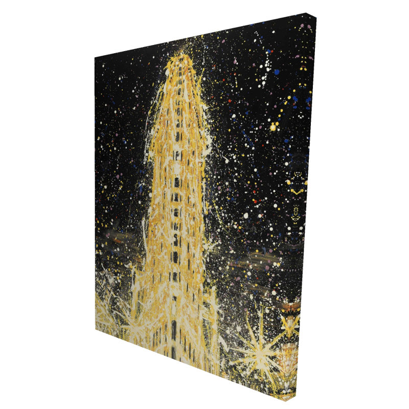 Abstrait Flatiron Building - jaune, art sur toile
