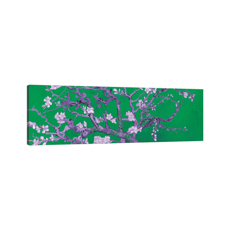 Almond Blossom On Green by Vincent Van Gogh - Wrapped Canvas Panoramic Print, 40.64cm H x 121.92cm W x 1.91cm D