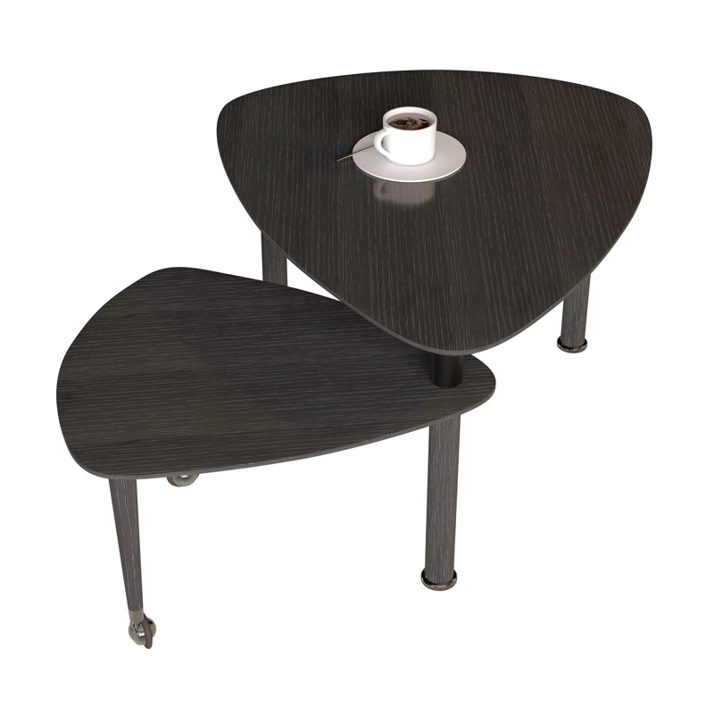 360 Degree Rotatable Modern Coffee Table, Black