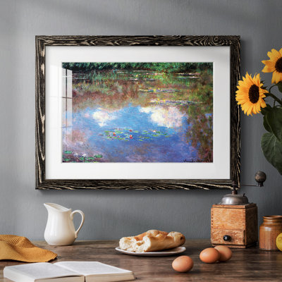«Water Lily Pond # 4» par Monet - reproduction d'art, avec passe-partout mat et encadré sous verre acrylique