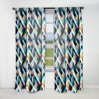 Monochrome Reflections - Modern Velvet Curtain - Room Darkening - 1 Panel