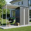 Remise de jardin en acier galvanisé 5 x 3 pi avec pergola, rangement extérieur 2 en 1