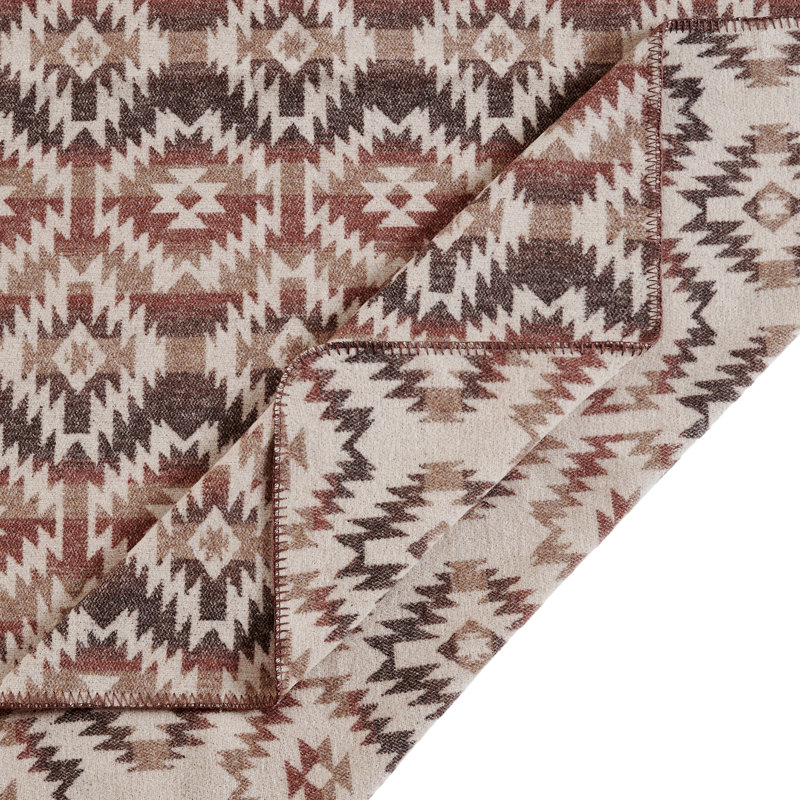 Full/Queen Southwestern Geometric Wool Blend Throw Blanket
