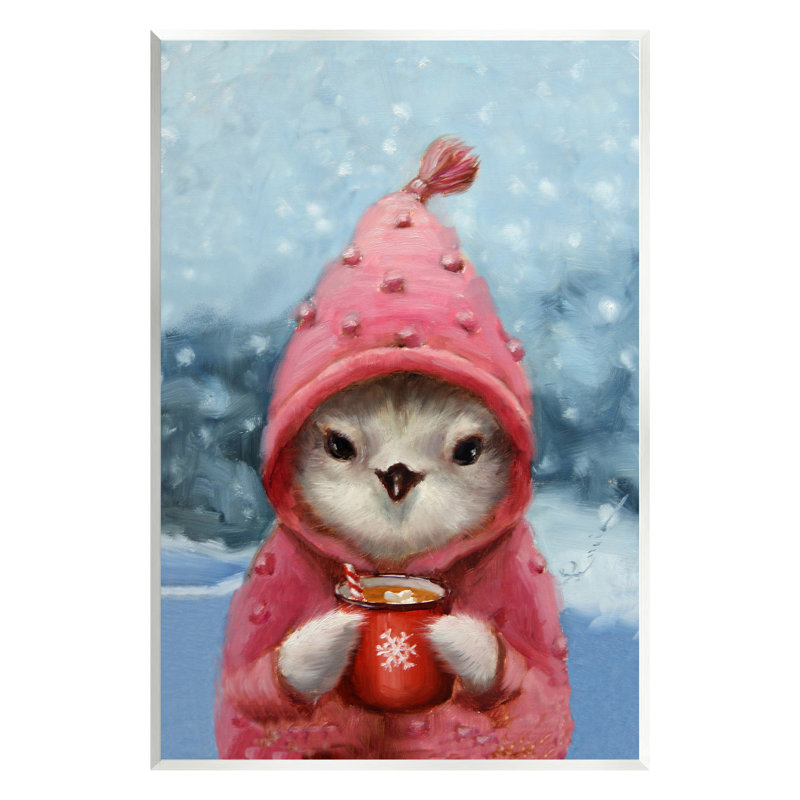 «Bird with Winter Cocoa» par Lucia Heffernan, H 19 po x l 13 po