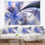 Tapisserie blanc floral à motif floral bleu-28487042