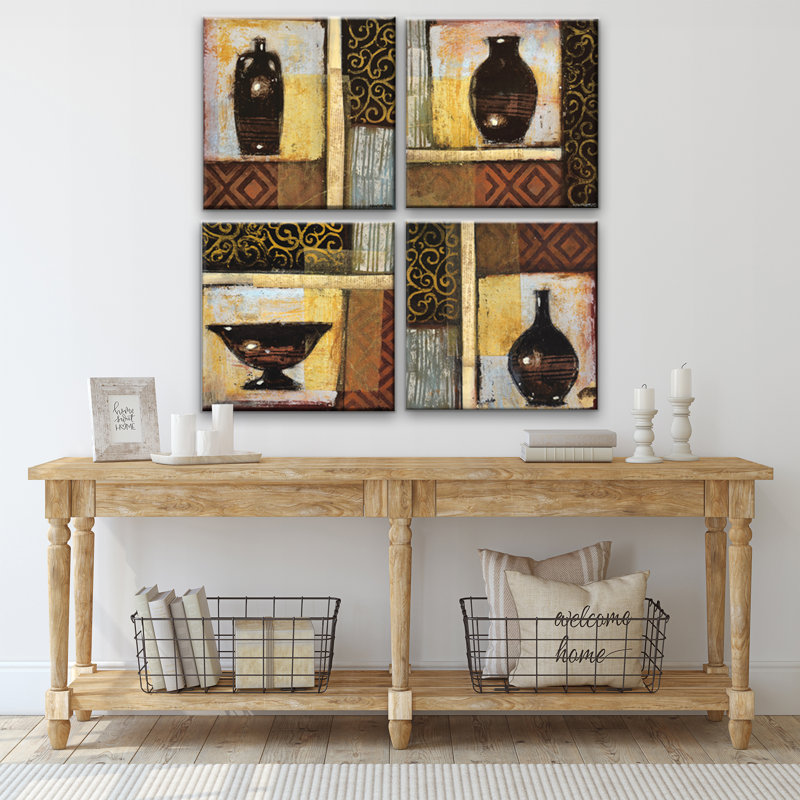 «Old Urn I-IV» par Norman Wyatt Jr., ensemble de 4 reproductions d'art sur toiles tendues, H 48 po x l 48 po x P 1,5 po