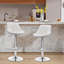 Swivel Upholstered Adjustable Height Counter Stool with Metal Frame-61655928