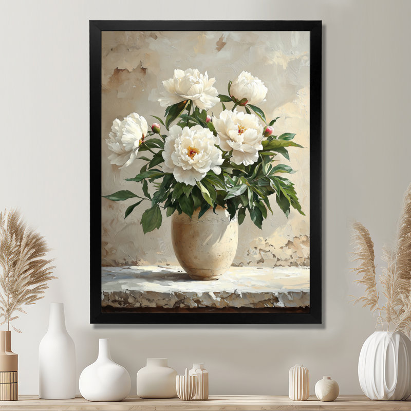 Breitkoff - Décoration murale florale, H 32 po x l 16 po, Reproduction encadrée d'une seule photo, Noir, noir, noir, noir