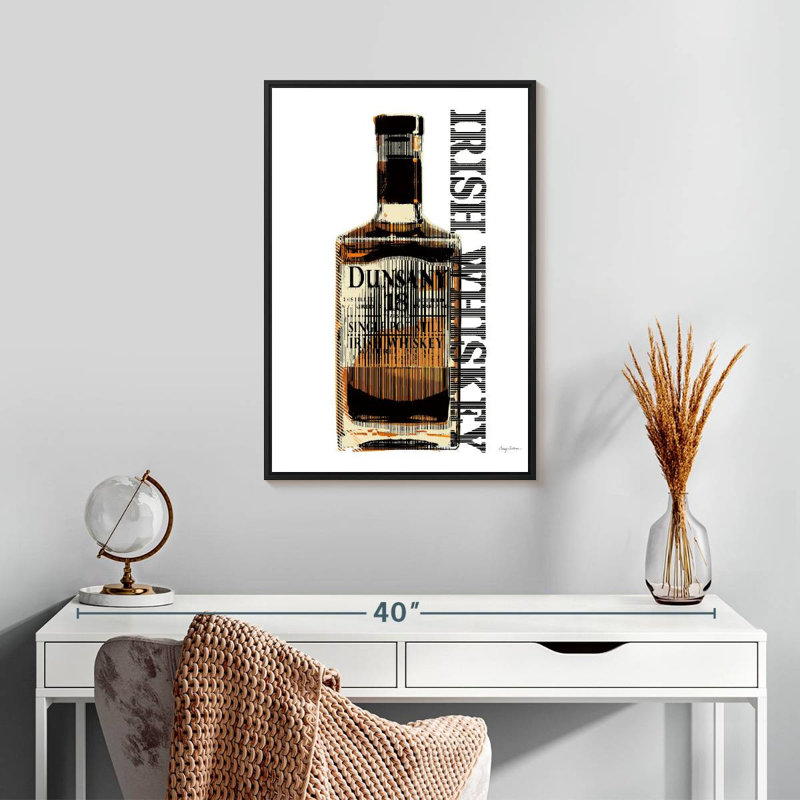 Whisky irlandais, Cadre flottant noir, 17 po x 25 po