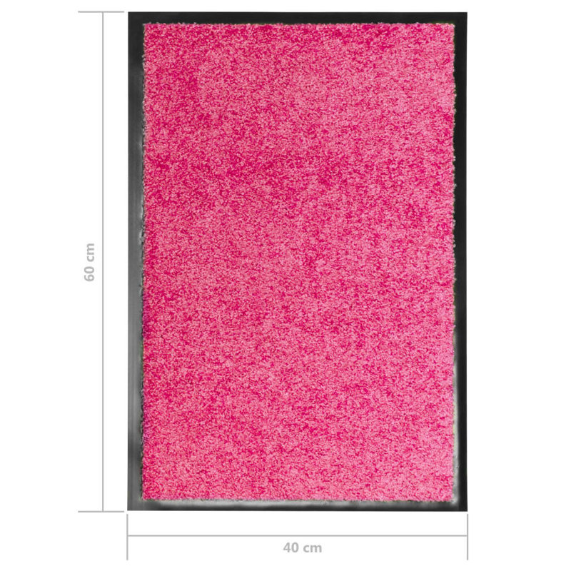 Deirore Non-Slip Indoor / Outdoor Doormat, 0.9cm H x 60cm W x 40cm L, Pink