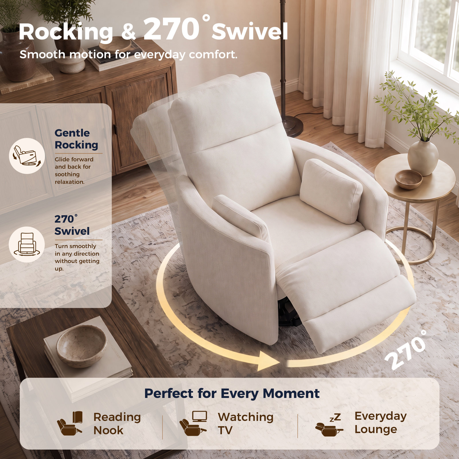 35" Swivel Power Recliner