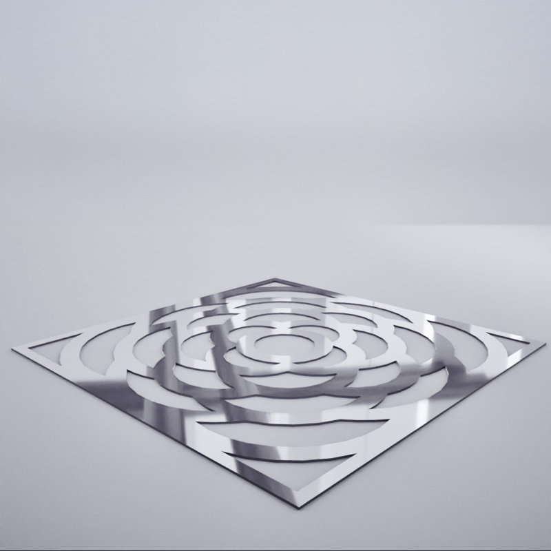 Grands panneaux muraux décoratifs en acrylique Edinburg, grand, l 23 3/8 po x H 23 3/8 po x T 1/8 po, miroir argenté