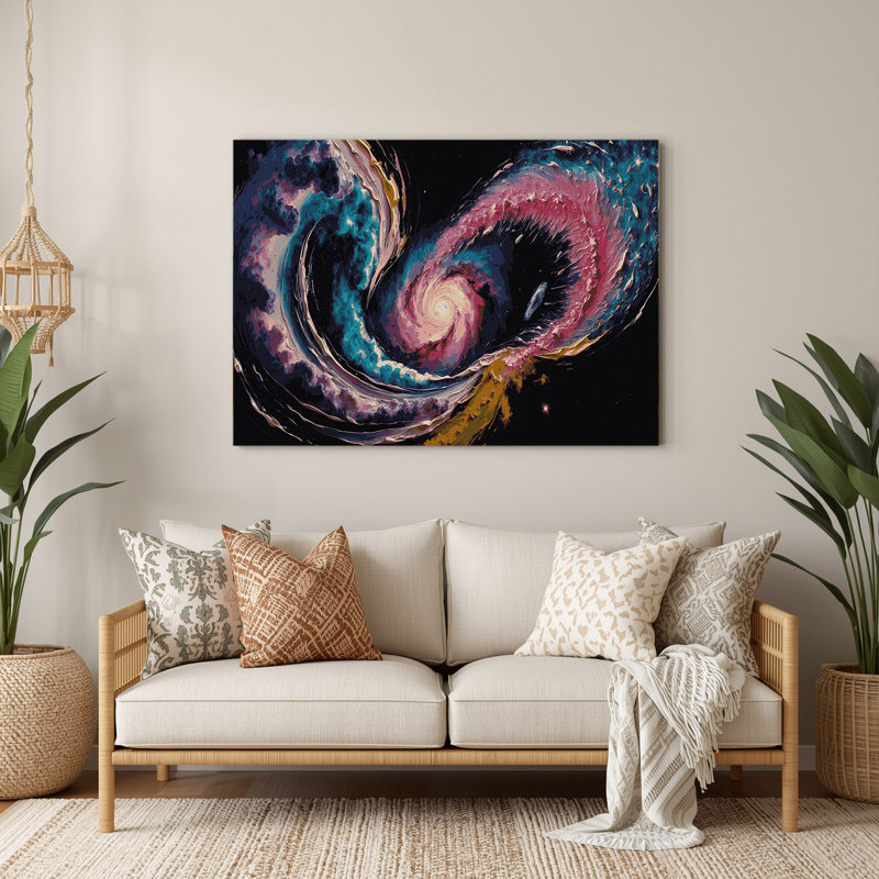 Espace, photographie d'espace, collage, métal gris, art mural, H 144 po x l 216 po x P 0,05 po