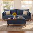 Rudi Upholstered Polyester Sofa and Ottoman with Square Arms