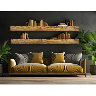 Emerald Lee 2 Piece Oak Floating Shelf