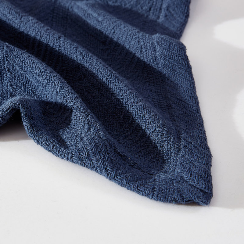 Couverture réversible en coton Herringbone de Eddie Bauer, Très grand, Bleu marine
