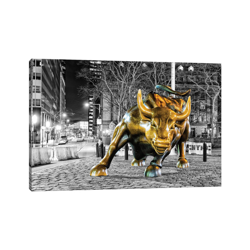 Angry Bull by David Gardiner - Print on Canvas, Wrapped Canvas, 45.72cm H x 66.04cm W x 3.81cm D