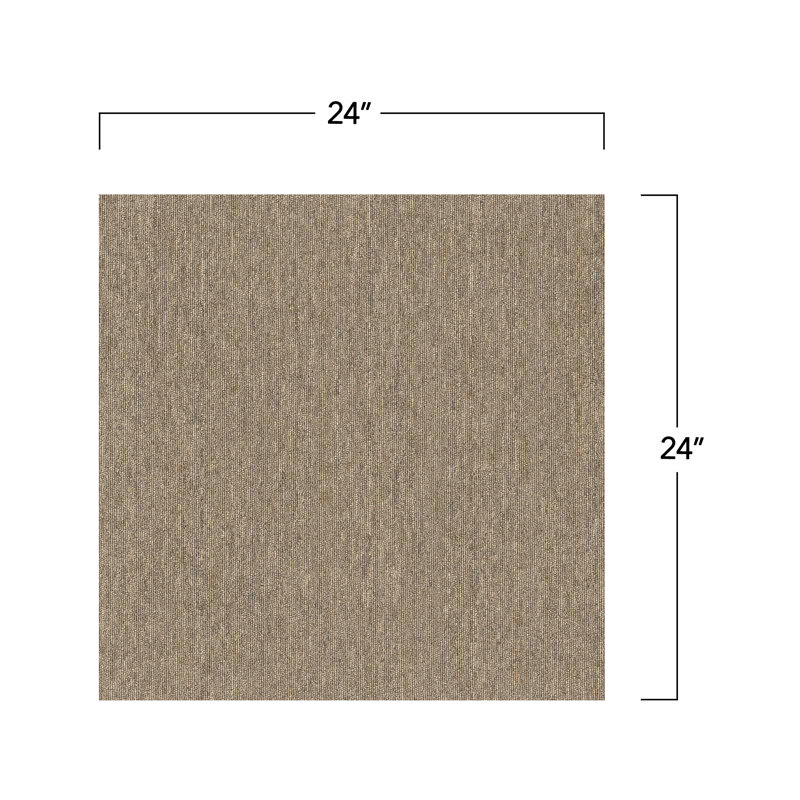 Carreaux de moquette en fibre de PET 24 po x 24 po Mohawk Basics (96 pieds carrés par carton - 24 carreaux), Noyer