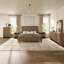 Ensemble de chambre à coucher 4 pièces à grain de bois moderne avec lit plateforme, commode à 5 tiroirs et table de chevet * 2, Queem, brun-132272591-132272593-132272594