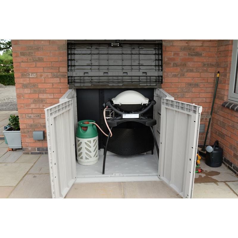 Forest Garden 130cm W 842L Water Resistant Plastic Lockable Deck Box in Beige/Brown