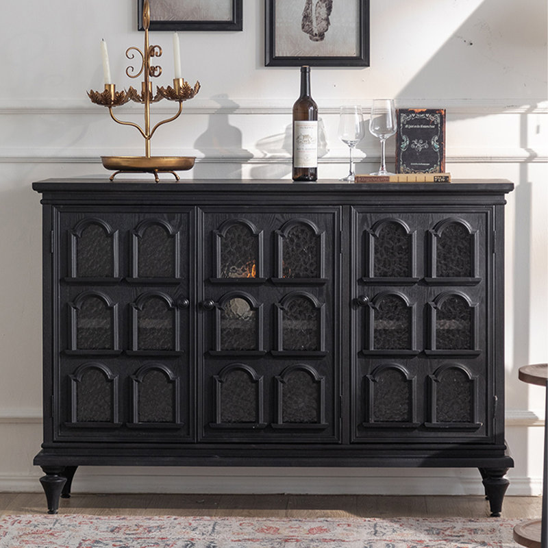 Buffet en bois massif noir