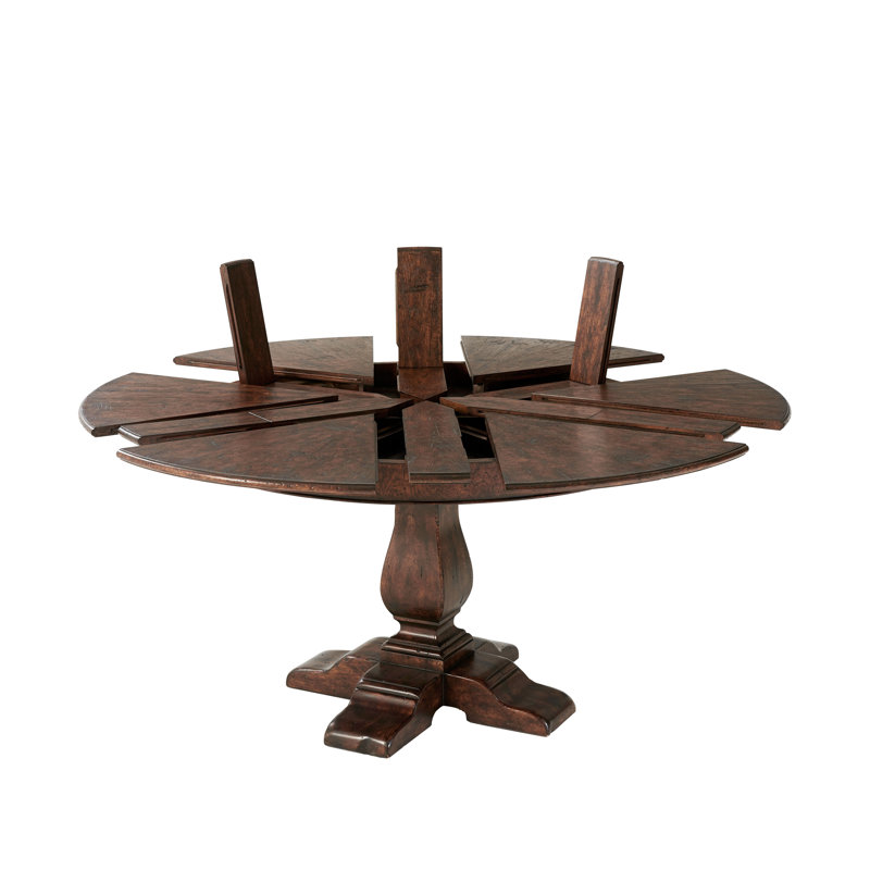 Round Reclaimed Oak Extendable Dining Table