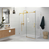 Nova 60 in. x 38 in. x 78 in. 90-degree Fully Frameless Sliding Glass Shower Enclosure