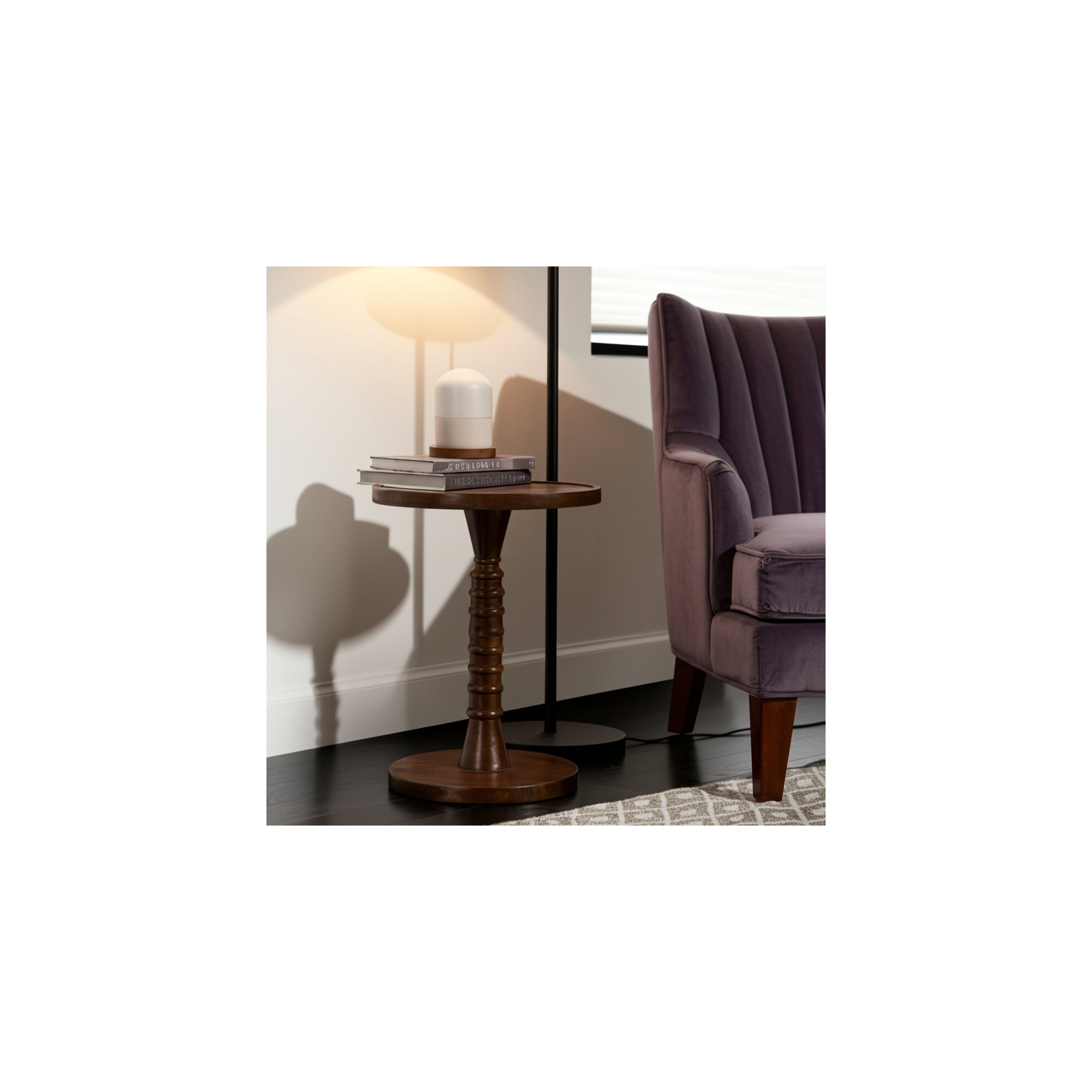 Linda Threaded Drink Table, Natural