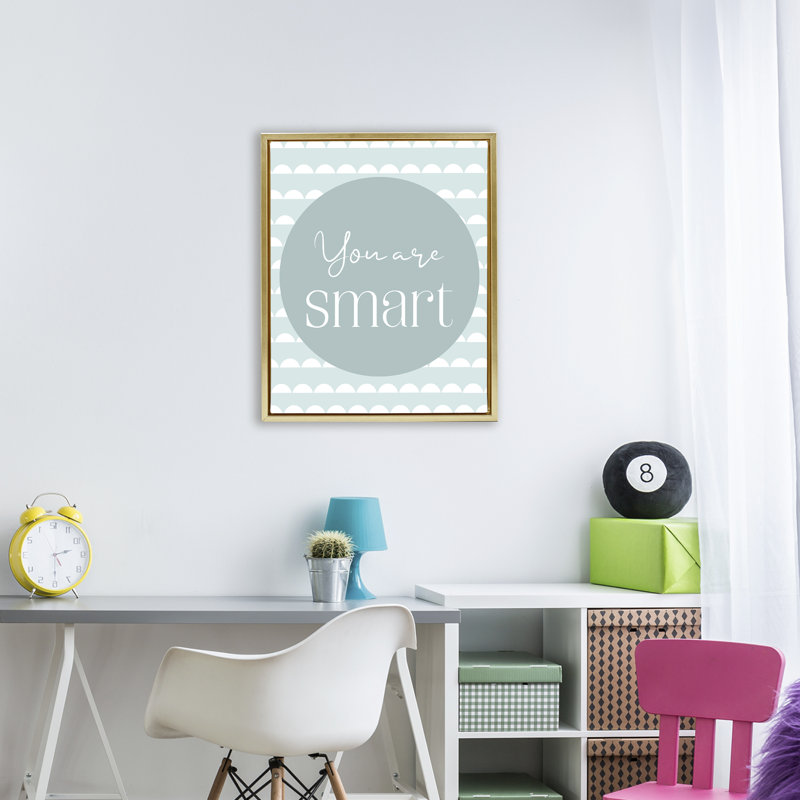 Cadre flottant You Are Smart Sentiment, design par Christine Simpson Art, H 31 po x l 25 po, Cadre flottant métallique doré