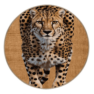 Washable Saharan Cheetah Big Cats Area Rug