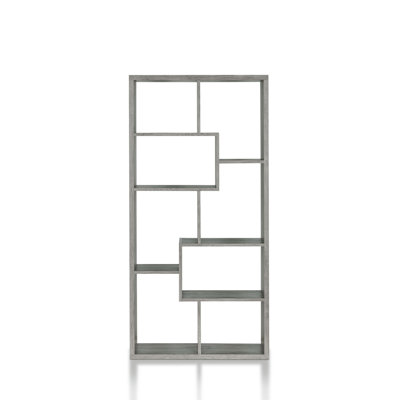 Brigman 71''H Geometric Open-Shelf Display Bookcase