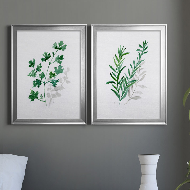 Freshly Picked I - Ensemble de 2 reproductions d'art sur toile encadrées, Argent, H 18,5 po x l 49 po x P 1,5 po