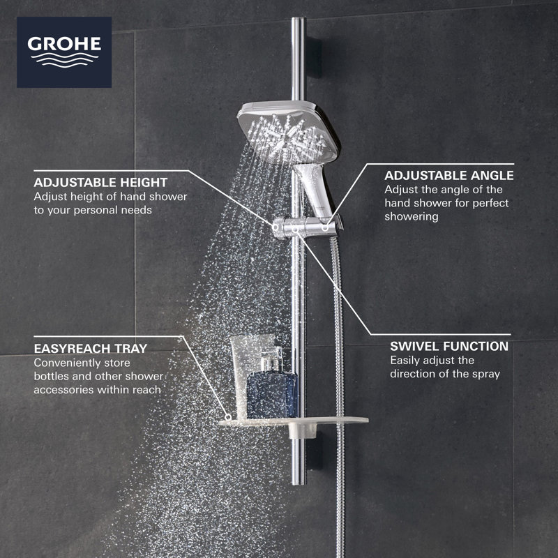 Eurocube Pressure Balance Rain Shower Set, Brushed Nickel