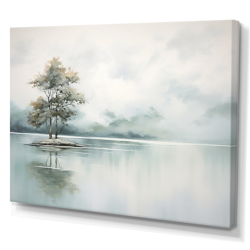 Minimal Lake Tranquility sur impression sur toile, Toile tendue, H 34 po x l 44 po x P 1,5 po