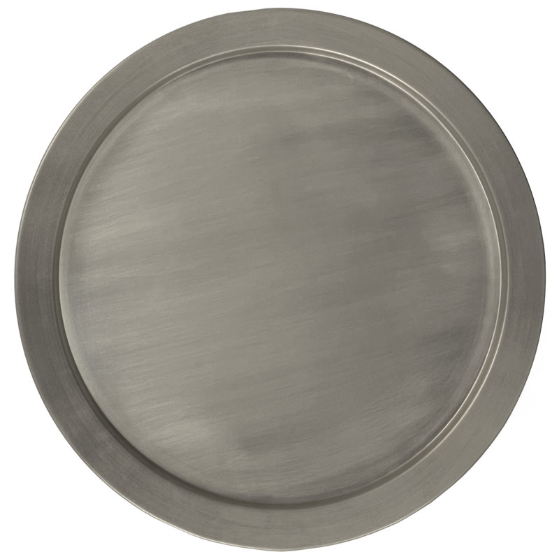 Antique Silver Smooth Finish Round Metal Side Table