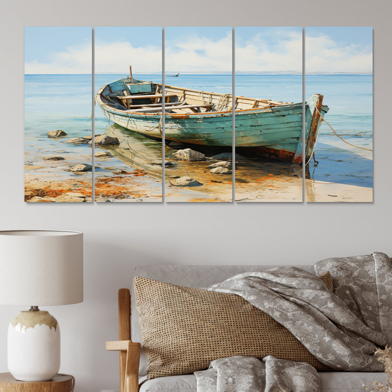 Bateau côtier, mélodie sur toile, 5 pièces