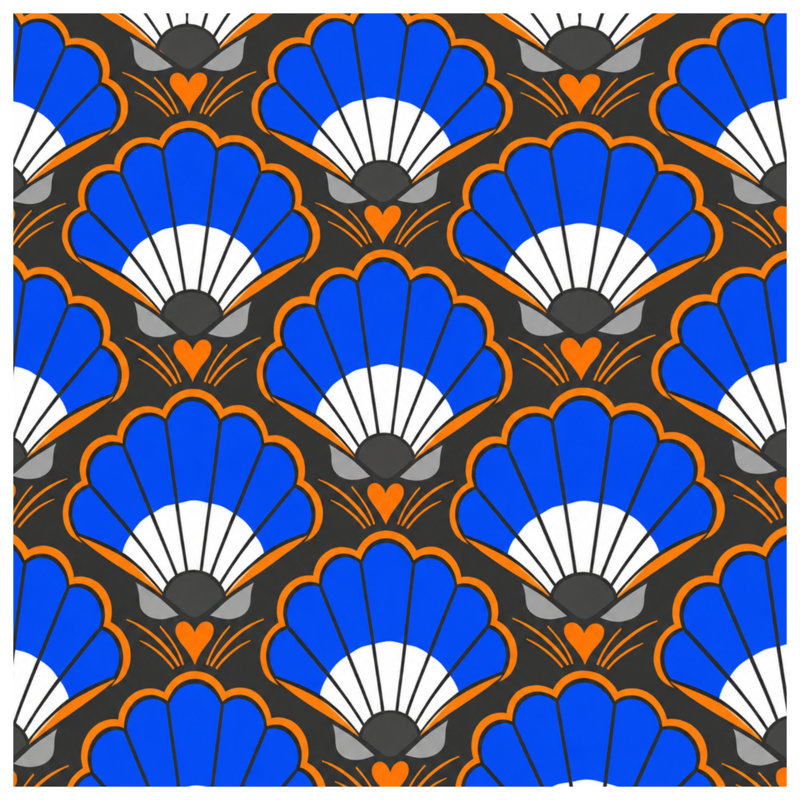 Édredon bleu et orange, King