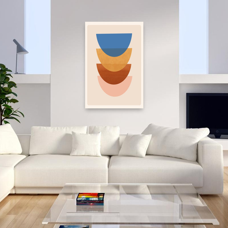 «Stacked Abstract Arcs Abstract», reproduction d'art murale contemporaine colorée, 48" H x 32" W