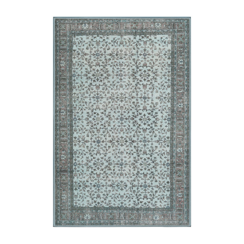 Gris/Tapis décoratif floraux Anthony, Rectangle 3 pi x 5 pi