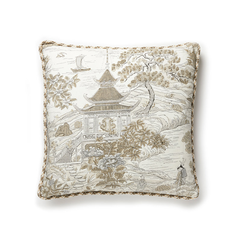 Pacifica Square Pillow Cover & Insert, Pewter