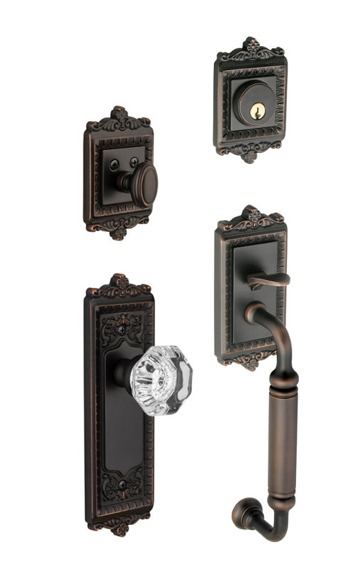 Windsor Handle With Knob And Deadbolt, Timeless Bronze