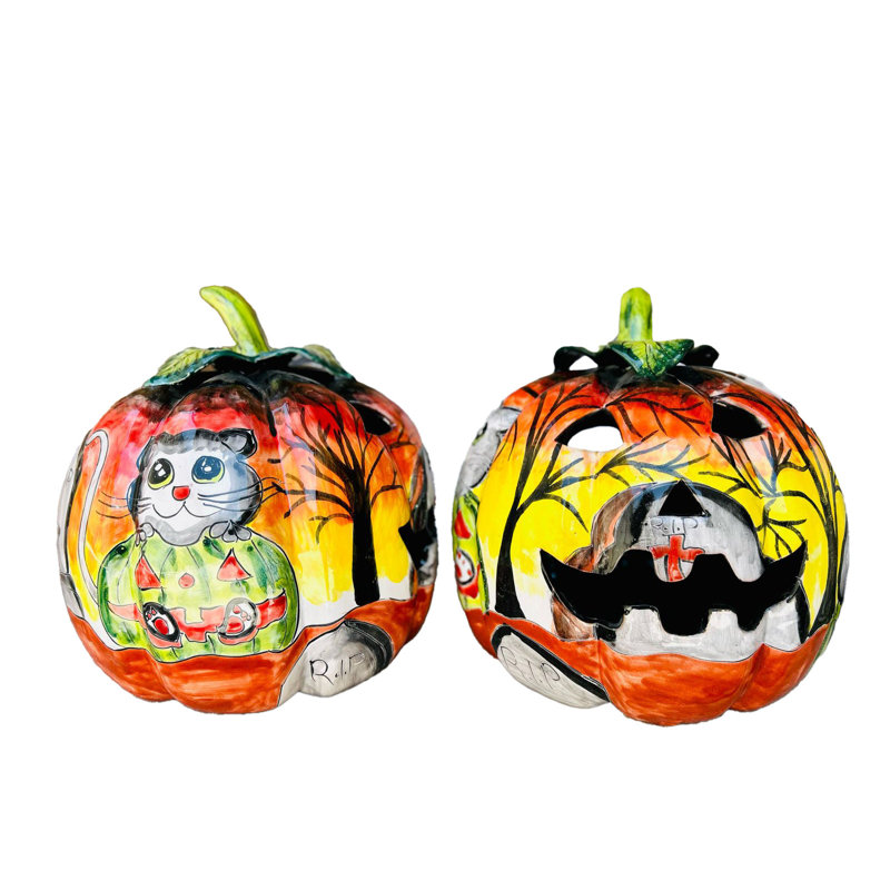 Citrouille Talavera 13 po - Style 1, Style 2