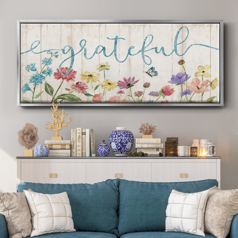 Grateful Wildflowers - Toile encadrée, H 8 po x l 20 po