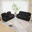 Ensemble de salon en velours côtelé inclinable 2 pièces avec porte-gobelet de rangement et haut-parleur Bluetooth Sizemore-121723483